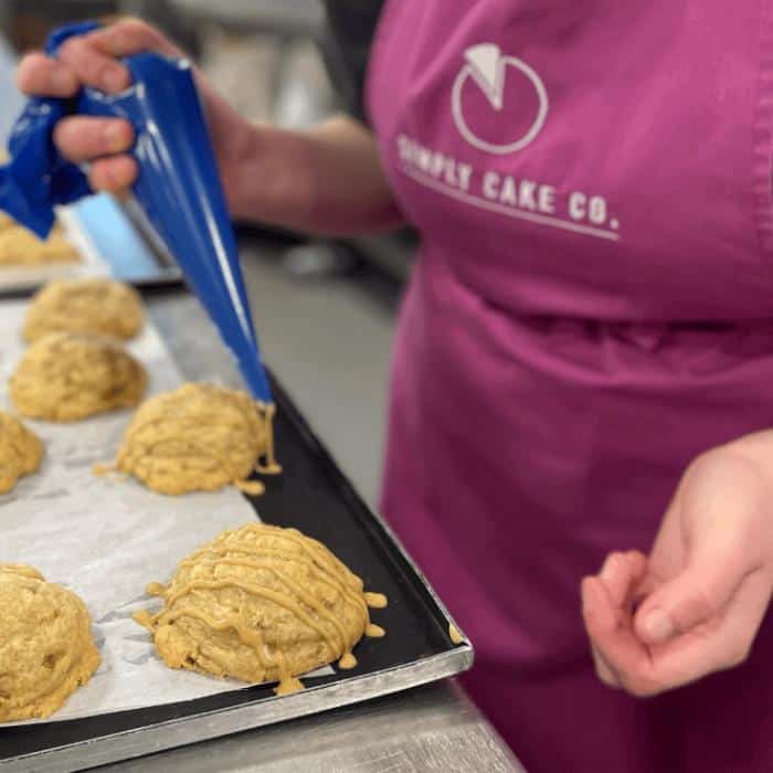 Action shot of cookie decoration