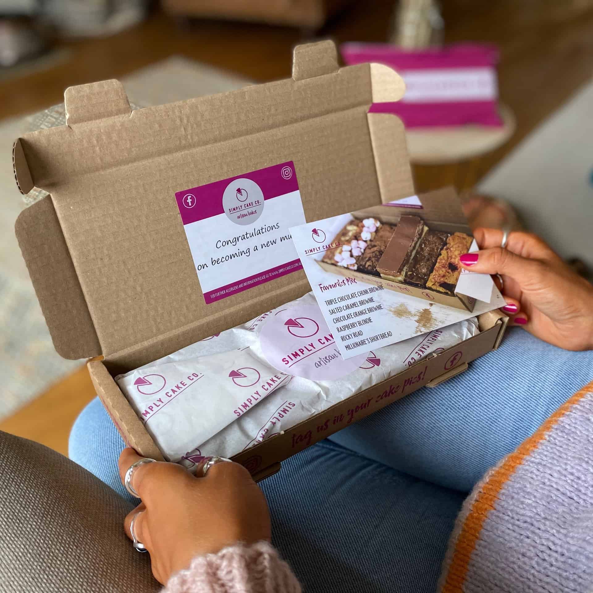 Image of unboxing our brownie delivery