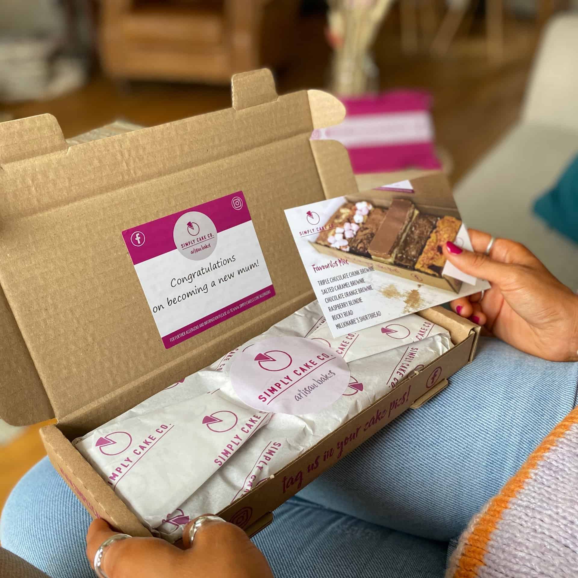 Image of unboxing our brownie delivery