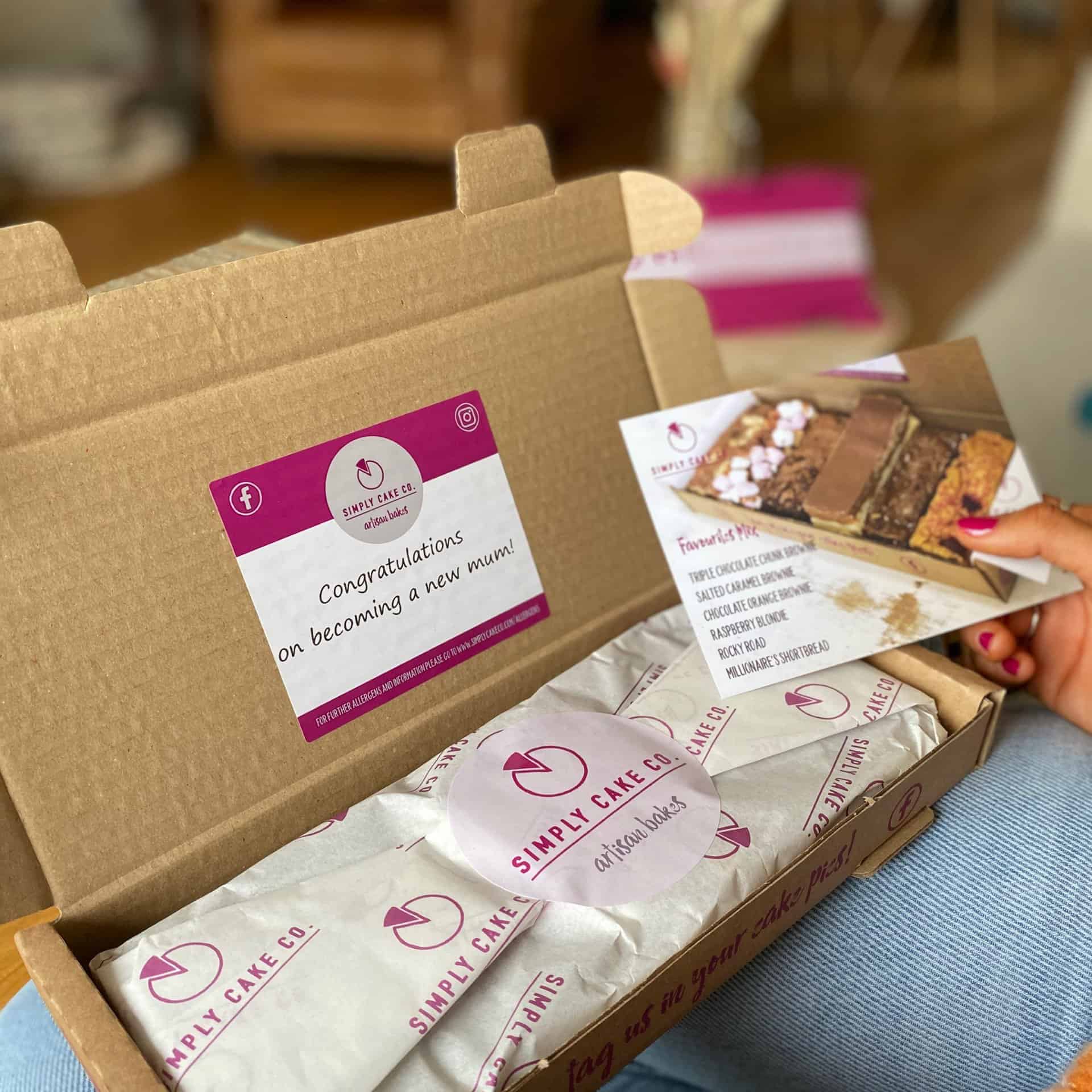 Image of unboxing our brownie delivery