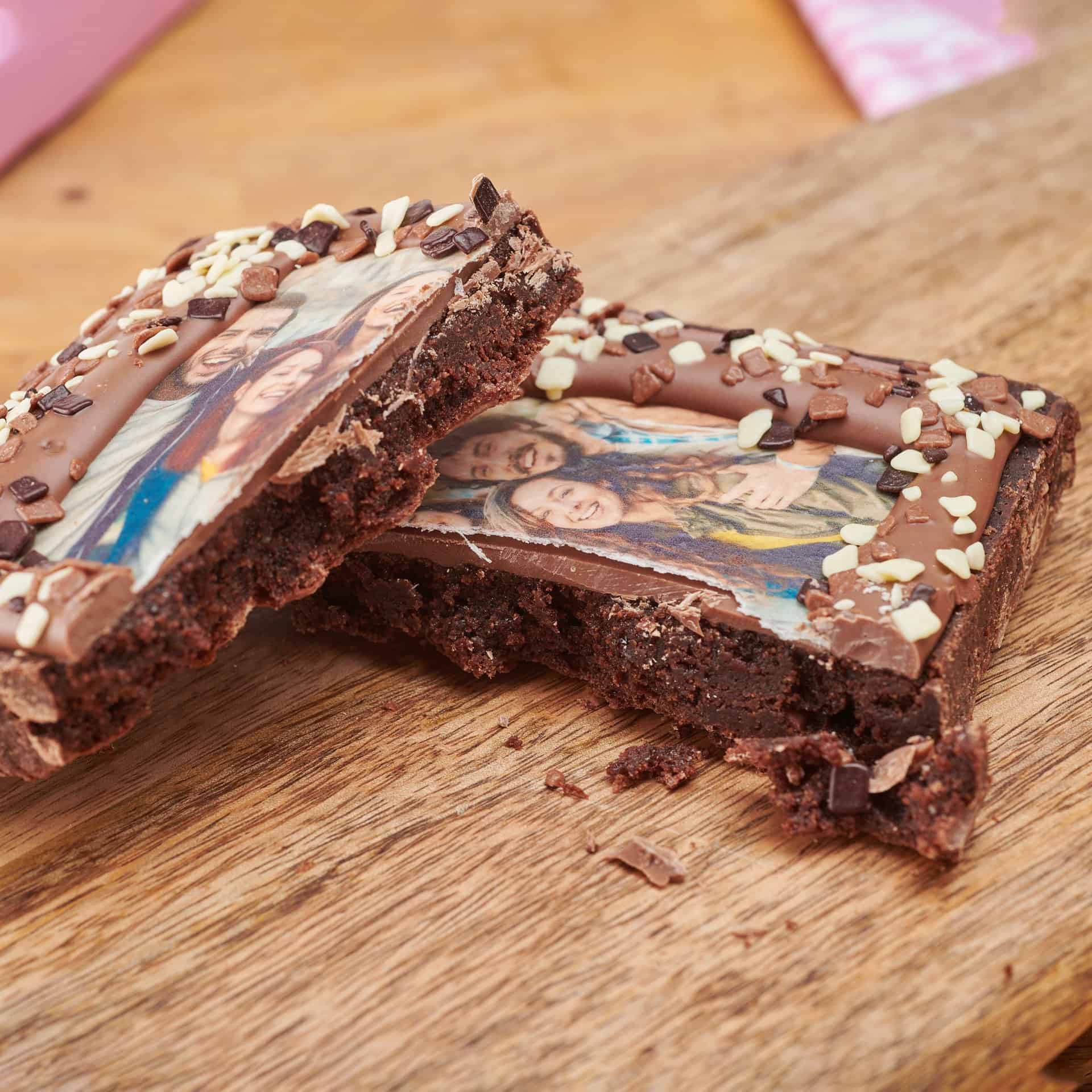 Image of a personalised brownie slab