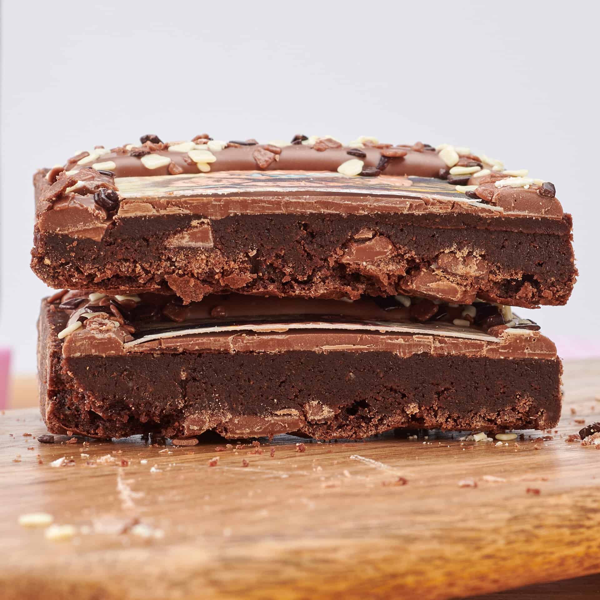 Image of a personalised brownie slab stack