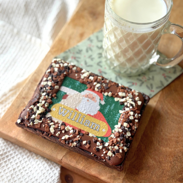 Personalised Christmas Santa Brownie Slab - Image 6