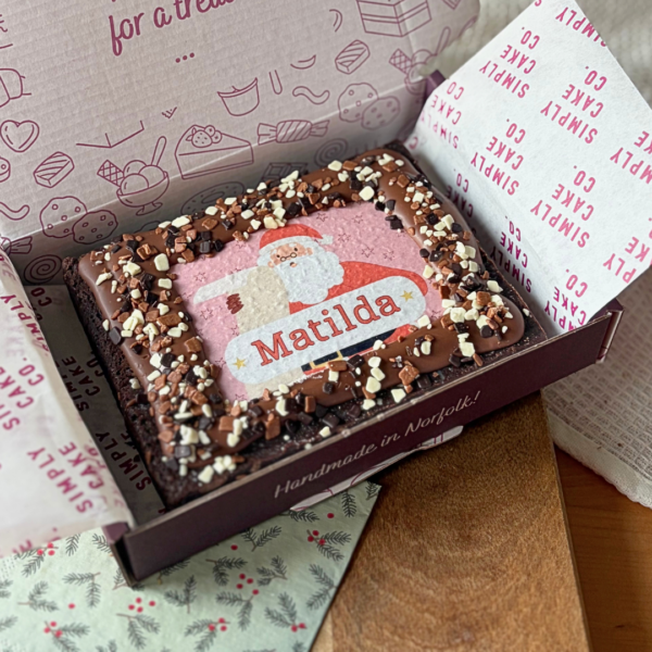 Personalised Christmas Santa Brownie Slab - Image 5