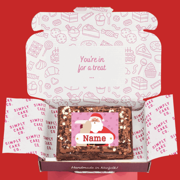 Personalised Christmas Santa Brownie Slab - Image 3